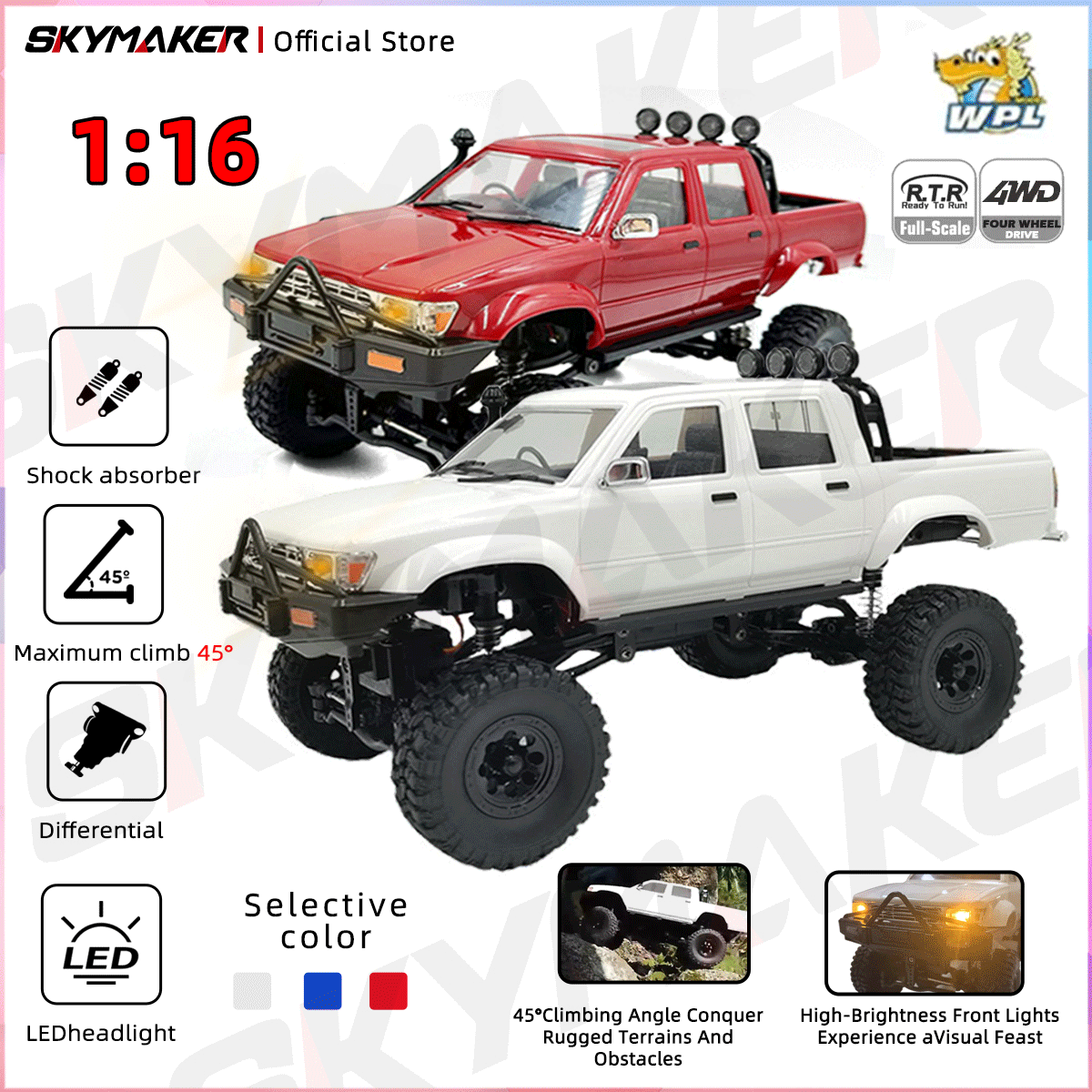 Rc Hobby Nook - WPL C64-1 RC coche 1:16 Hailax