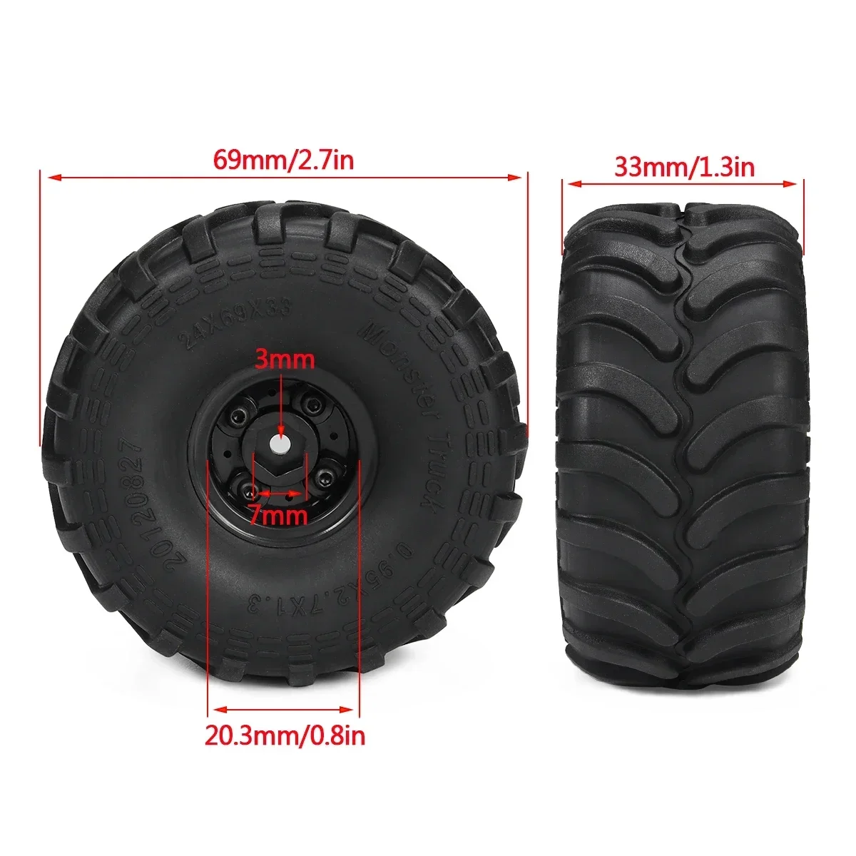 4 Uds neumáticos de camión mon - Rc Hobby Trucks reseña y precio