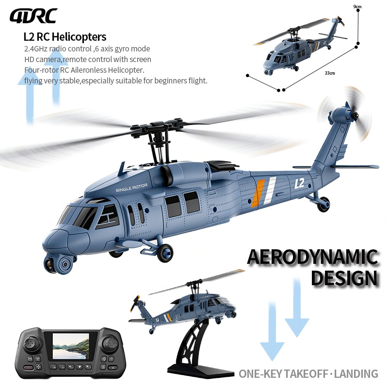 Helicóptero RC 4DRC New L2 con - Gyroscope Rc Module reseña y precio